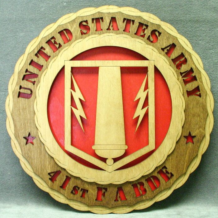 Custom 12" Wood US Army 41st Field Artillery Brigade Wall Tribute - FREE SHIPPING - Image 1
