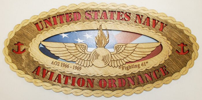 Custom 14" Wood Navy Aviation Ordnance  Wall Tribute - Free Shipping - Image 2