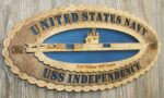 Custom 15 x 7  Wood Ship USS Independence CVA62 Large Oval Tribute - Free Shipping - Image 2