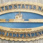 Custom 15 x 7  Wood Ship USS Independence CVA62 Large Oval Tribute - Free Shipping