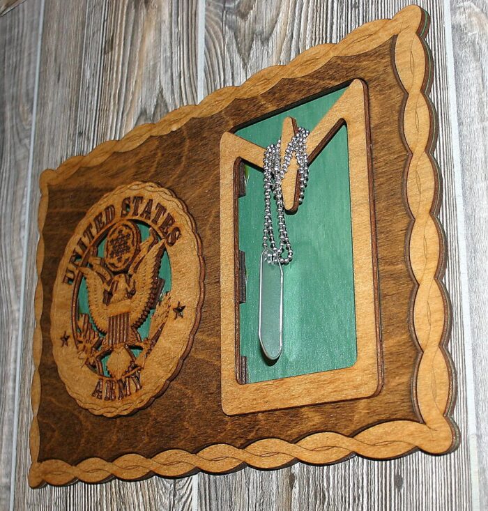 Custom 12 x 8  Army Dog Tag Display - Image 3