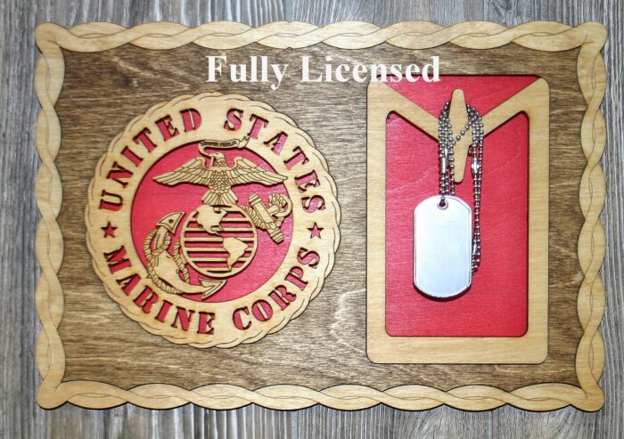 Custom 12 x 8  Marine Corps Dog Tag Display - Free Shipping - Image 1