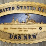 Custom 15 x 7  USS New Wood  Large Oval Tribute - Free Shipping