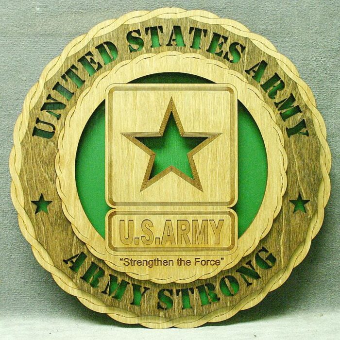 Custom 12" Wood US Army Strong Wall Tribute - Free Shipping - Image 2