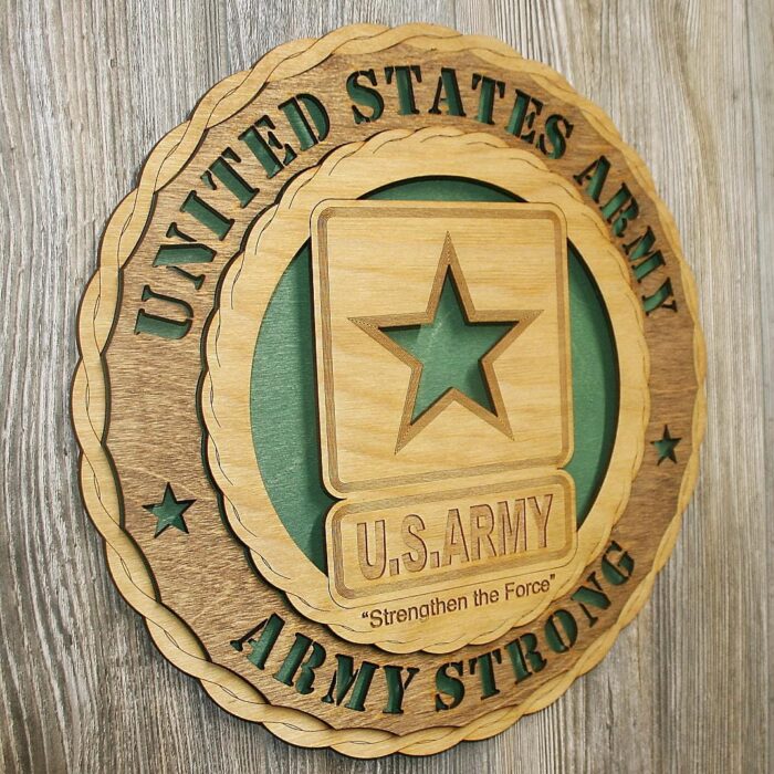 Custom 12" Wood US Army Strong Wall Tribute - Free Shipping - Image 7