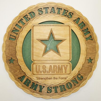 Custom 12" Wood US Army Strong Wall Tribute - Free Shipping