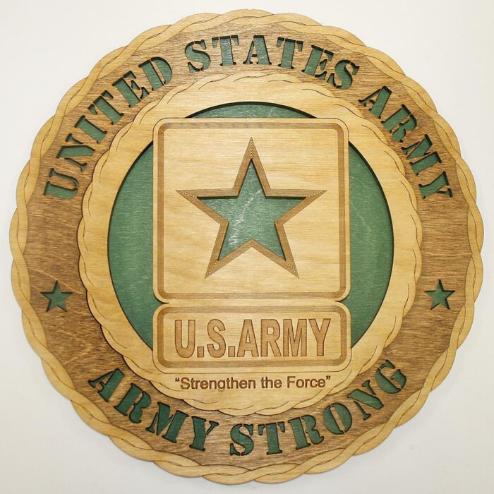 Custom 12" Wood US Army Strong Wall Tribute - Free Shipping - Image 1