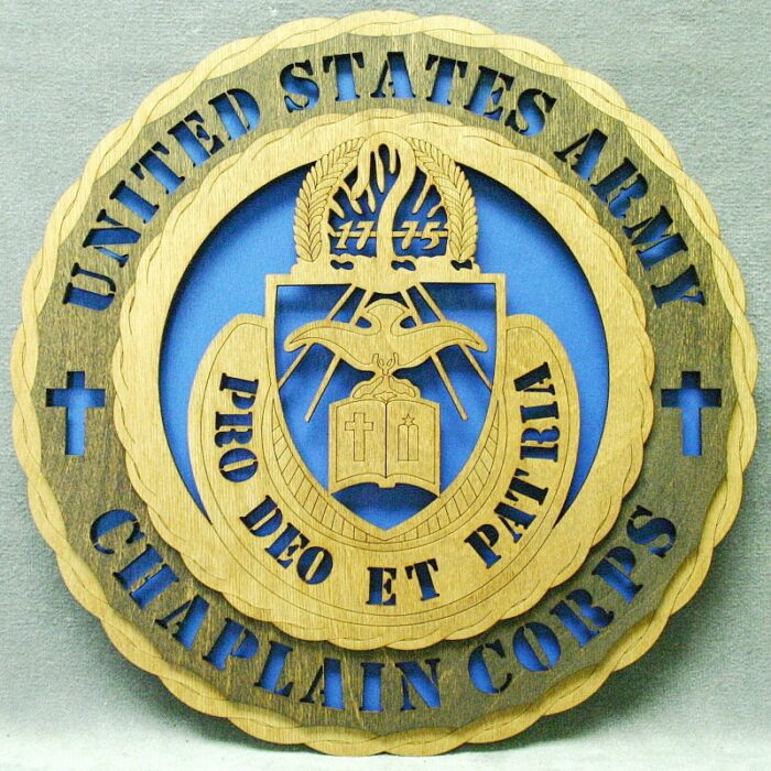 Custom 12" Wood US Army Chaplain Corps Wall Tribute - FREE SHIPPING - Image 1