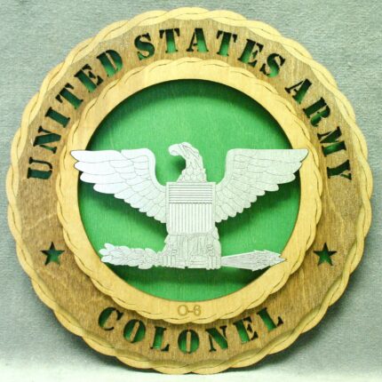 Custom 12" Wood US Army Colonel Rank Wall Tribute - FREE SHIPPING
