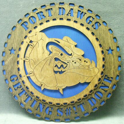 Custom 12" Wood US Air Force Port Dawgs Wall Tribute - FREE SHIPPING