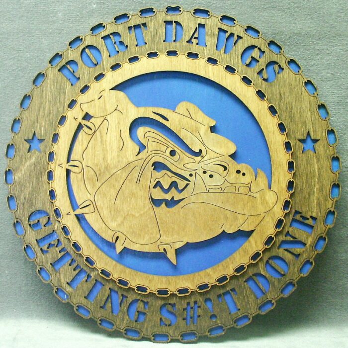 Custom 12" Wood US Air Force Port Dawgs Wall Tribute - FREE SHIPPING - Image 1