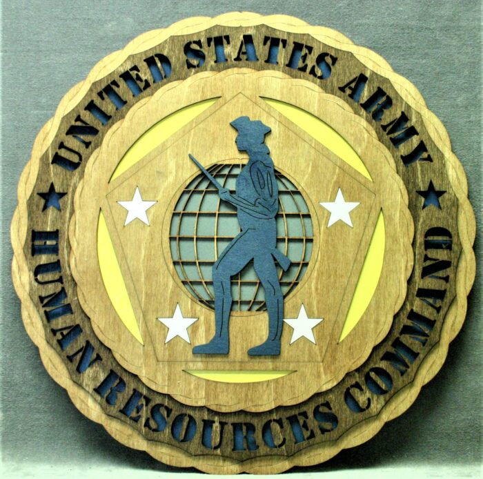 Custom 12" Wood Army Human Resources Command Wall Tribute - FREE SHIPPING - Image 1