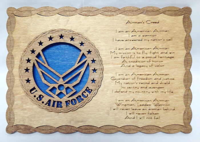 Custom 8x12" Air Force Creed - FREE SHIPPING - Image 1