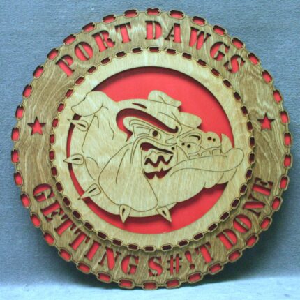 Custom 12" Wood US Air Force Port Dawgs Wall Tribute - FREE SHIPPING