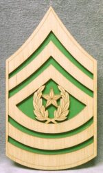 Custom 12" Wood US Army Command Sergeant Major Rank - FREE SHIPPING