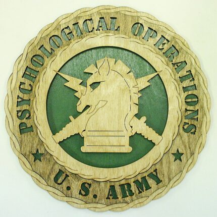 Custom 12" Wood US Army Psychological Operations Wall Tribute - FREE SHIPPING
