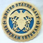 Custom 12" Wood US Navy Vietnam Veteran Tribute