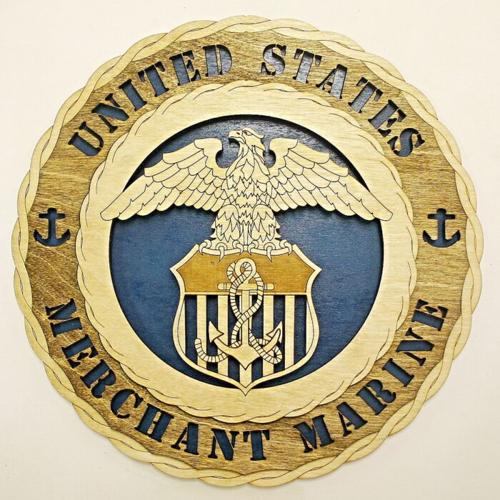 Custom 12"or 18" Wood Merchant Marine Wall Tribute - Image 1