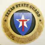 Custom 12" Wood Texas State Guard Wall Tribute - FREE Shipping