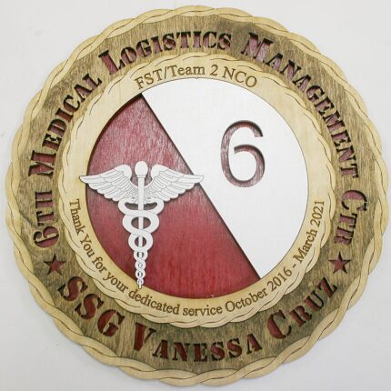 Custom 12" Army 6th Medical Logistics MGT CTR Wall Tribute