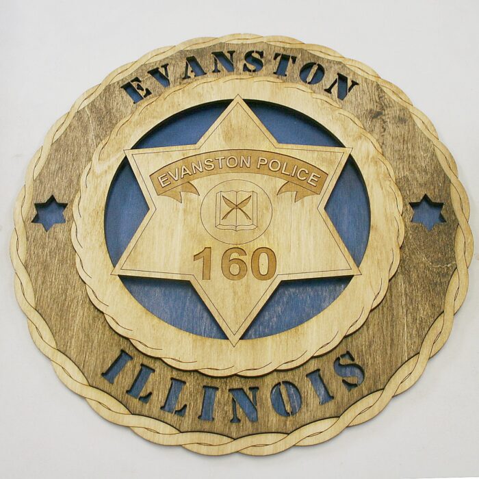 12" and 18"  Evanston Illinois Police Wall Tribute - Image 2