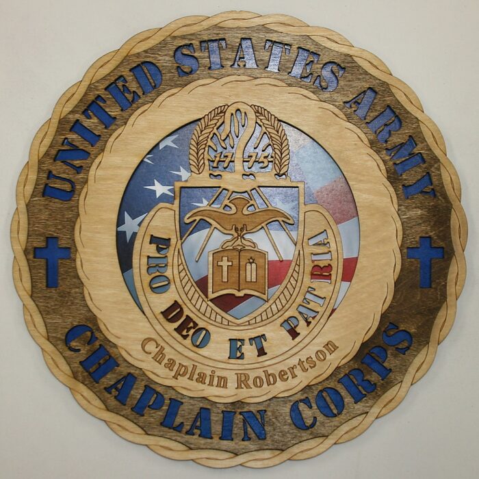 Custom 12" Wood US Army Chaplain Corps Wall Tribute - FREE SHIPPING - Image 3