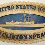 Custom 12" Wood Ship USS Clifton Sprague FFG-16 Wall Tribute - Free Shipping