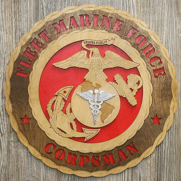 12" and 18" Fleet Marine Force Corpsman Wall Tribute - Image 1