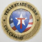 Custom 12" Wood Texas State Guard Wall Tribute - FREE Shipping - Image 2