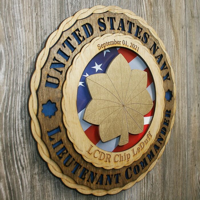 Custom 12" Wood US Navy Lieutenant Commander Wall Tribute - Personalized - FREE SHIPPING - Image 4