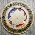 Custom 12" Wood US Navy Lieutenant Commander Wall Tribute - Personalized - FREE SHIPPING