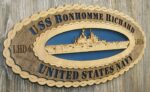 Custom 15 x 7  Wood Ship USS Bonhomme Richard LHD6 Large Oval Tribute - Free Shipping - Image 3