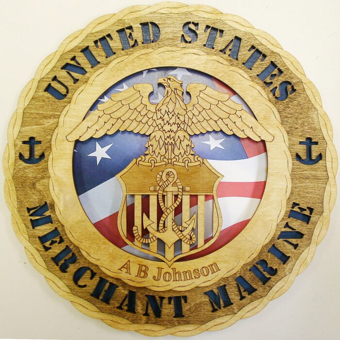 Custom 12"or 18" Wood Merchant Marine Wall Tribute - Image 2