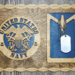Custom 12 x 8 Navy Dog Tag Display - Free Shipping