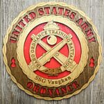 Custom 12"or 18" Wood Army  Ordnance Crest Wall Tribute - Image 2