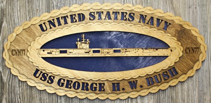 USS George H W Bush 15 x 7  Large Oval Tribute - Image 1