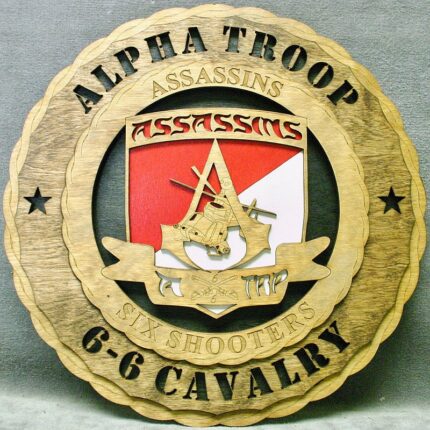 Custom 12" Wood US Army 6-6th Cavalry Wall Tribute - FREE SHIPPING