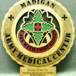 CUSTOM 12" Wood - Army Madigan - with custom NAMEPLATE