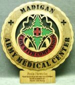 CUSTOM 12" Wood - Army Madigan - with custom NAMEPLATE