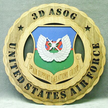 Custom 12" Wood US Air Force 3rd Air Support Operations Group Wall Tribute - FREE SHIPPING