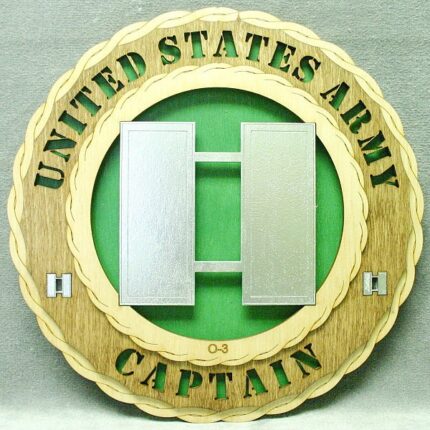 Custom 12" Wood US Army Captain Wall Tribute - FREE SHIPPING