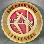 Custom 12" Wood 5th Bomb Wing Law Center - Wall Tribute - FREE SHIPPING