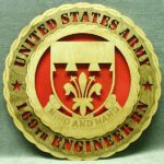 Custom 12" Wood US Army 169th Engineer Bn Wall Tribute - FREE SHIPPING