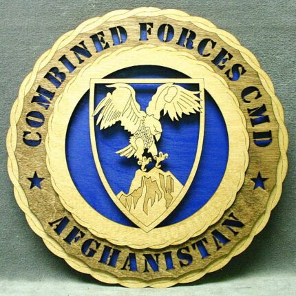Custom 12" Wood US Army Combined Forces Command Afghanistan Wall Tribute - FREE SHIPPING