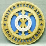 Custom 12" Wood US Army 10th Infantry Rgt Wall Tribute - FREE SHIPPING