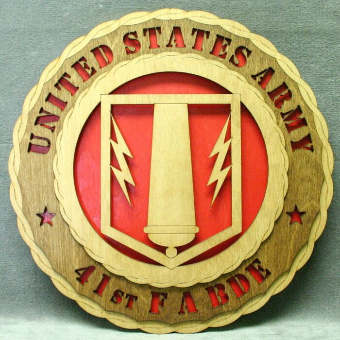 Custom 12" Wood US Army 41st Field Artillery Bde Wall Tribute - FREE SHIPPING - Image 1