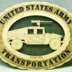 Custom 12" Wood US Army Transportation Humvee Wall Tribute - FREE Shipping