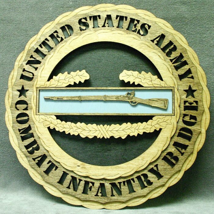 Custom 12" Wood US Army Combat Infantry Badge Wall Tribute - FREE SHIPPING - Image 1