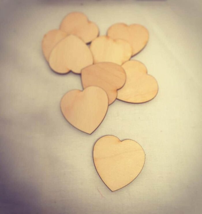 Custom 1.5 Inch x 1.5 Inch Wooden Craft Hearts - Pack of 75 - Image 2