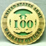 Custom 12" Wood Army 100th Anniversary Warrant Officer Wall Tribute